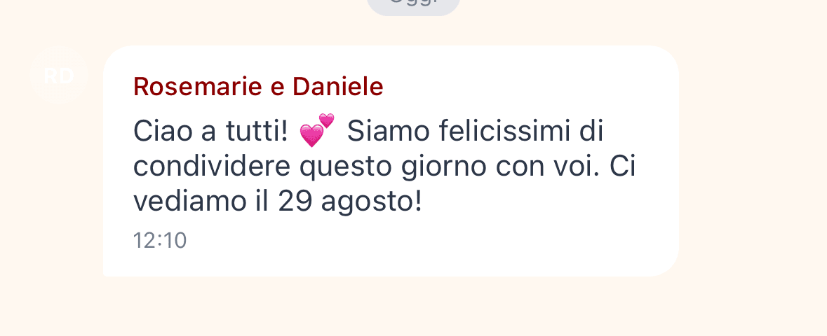 La chat di gruppo che gira durante il matrimonio